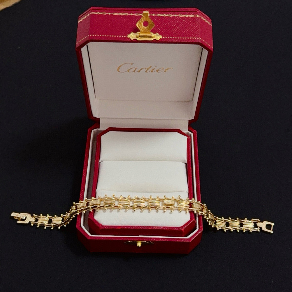 gold crystal floral Bangle for men - alternate angle view 6