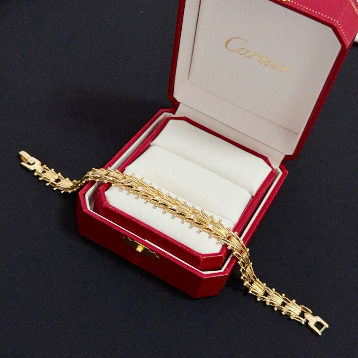 gold crystal floral Bangle for men - alternate angle view 7