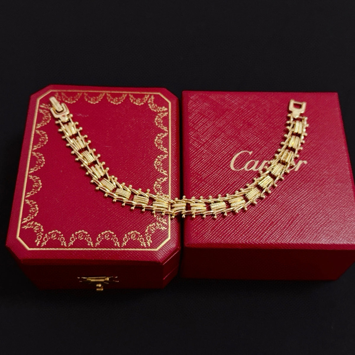 gold crystal floral Bangle for men - alternate angle view 8