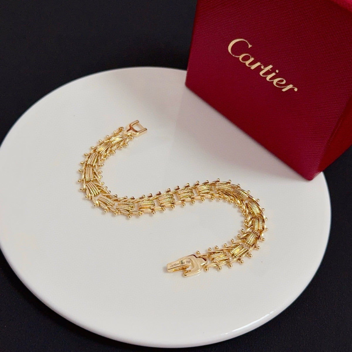 gold crystal floral Bangle for men - alternate angle view 9