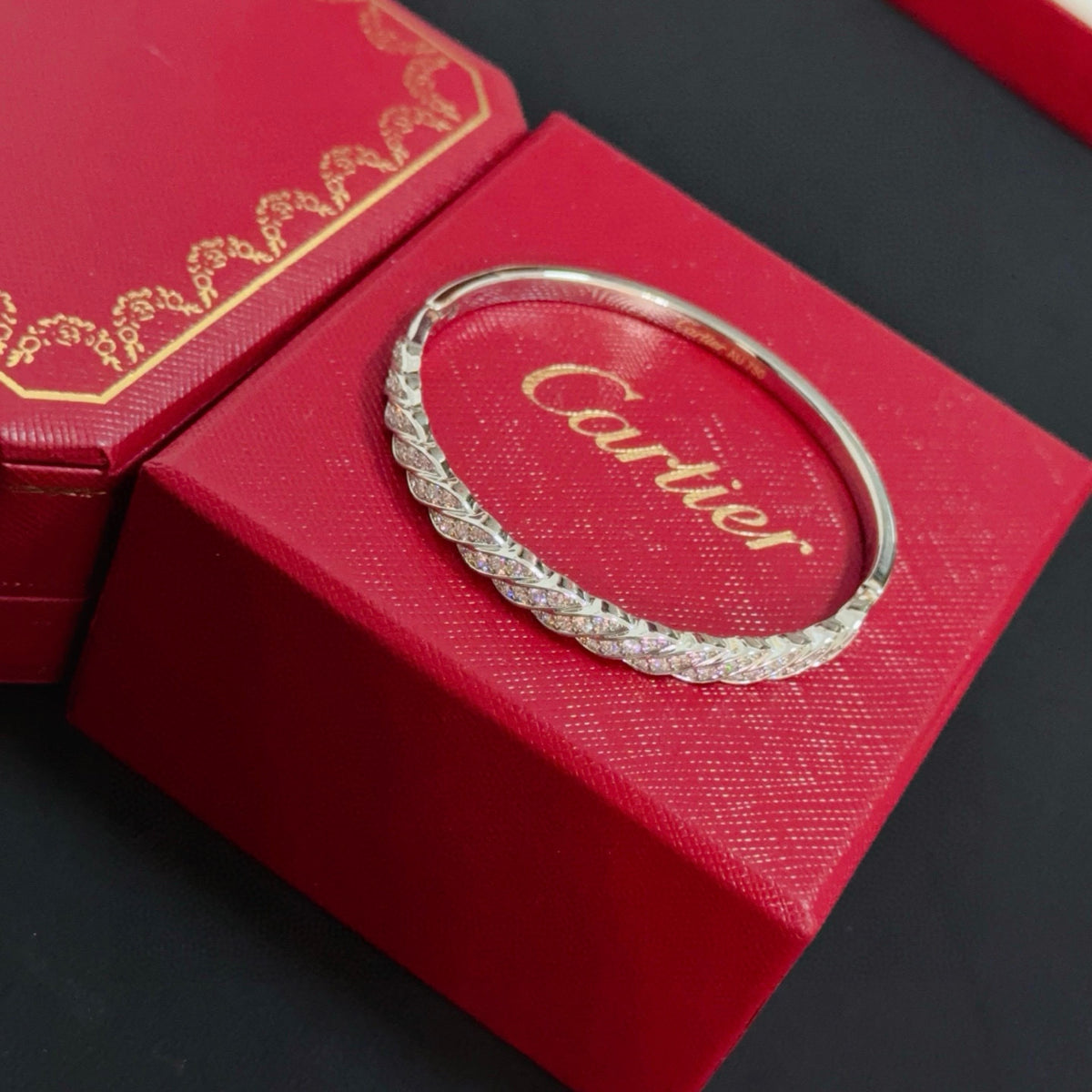gold crystal floral Bangle for men - alternate angle view 9