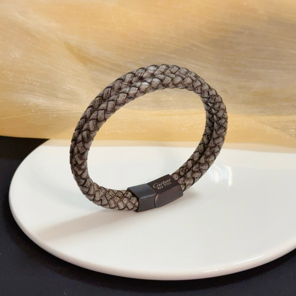 red crystal floral Bangle for men - alternate angle view 3