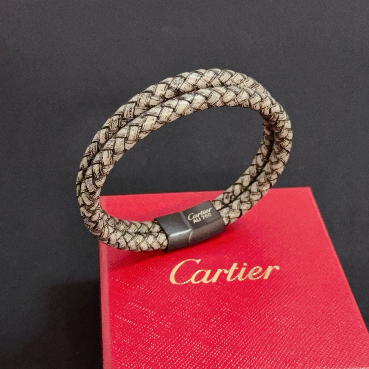 red crystal floral Bangle for men - alternate angle view 5