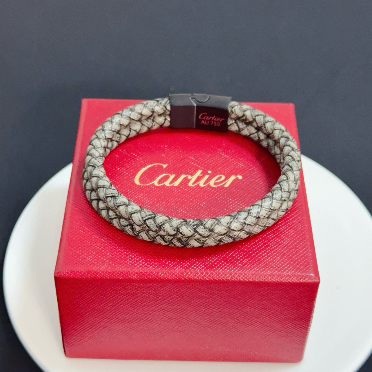 red crystal floral Bangle for men - alternate angle view 4