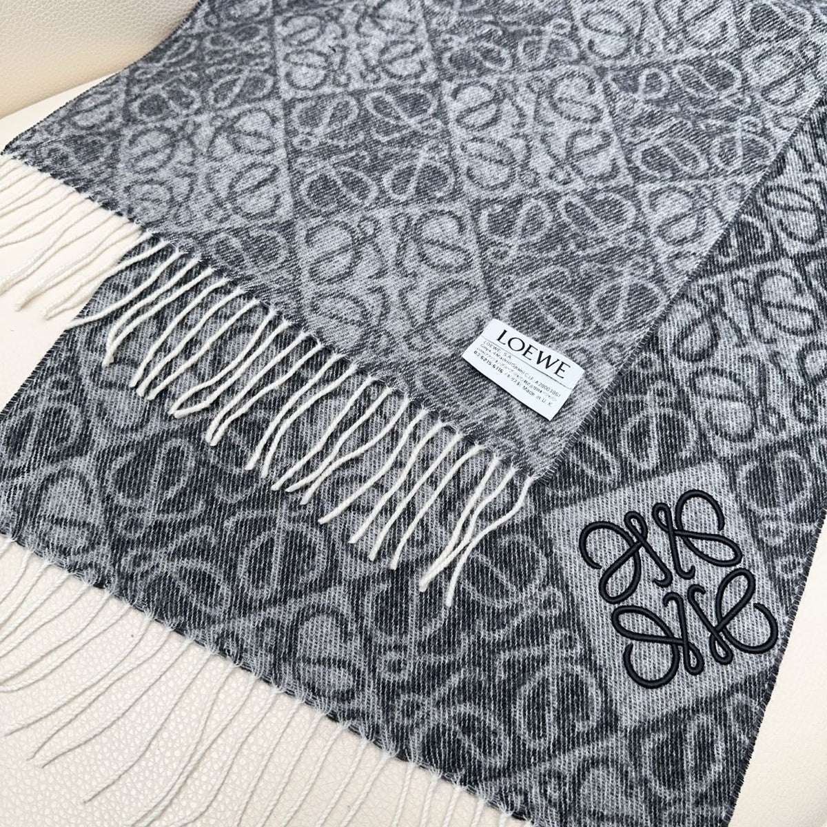 tan embossed Scarf for women - alternate angle view 6