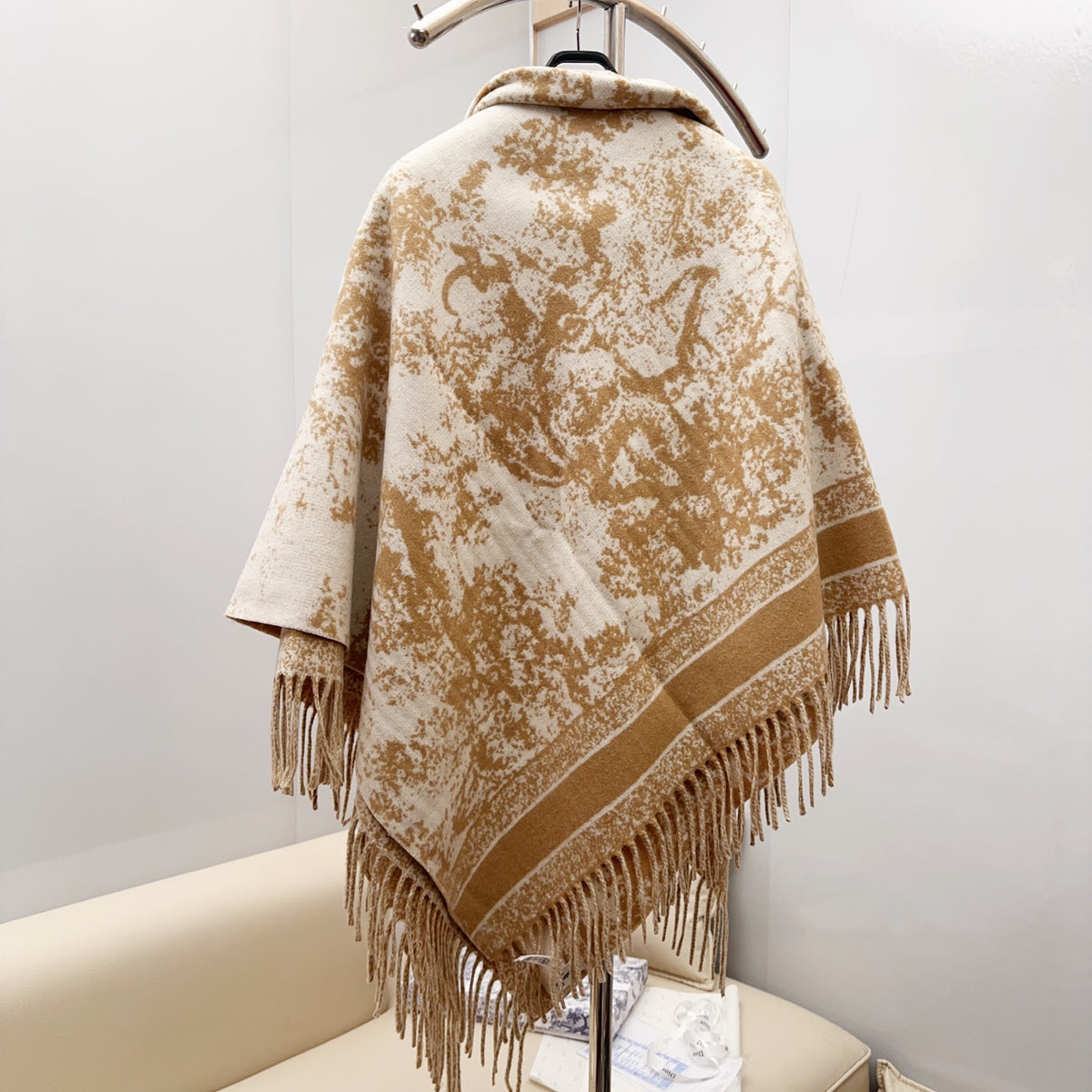 velvet floral Shawl for women - alternate angle view 2