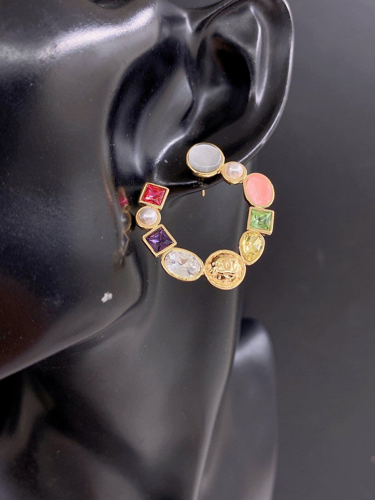 yellow brass fashion accessory for women - alternate angle view 2