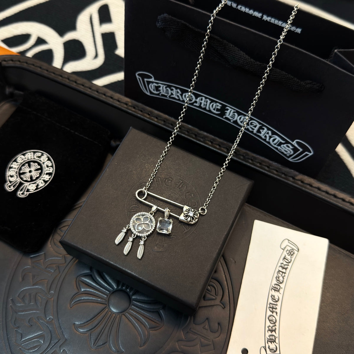 antique cross Necklace for women - alternate angle view 5