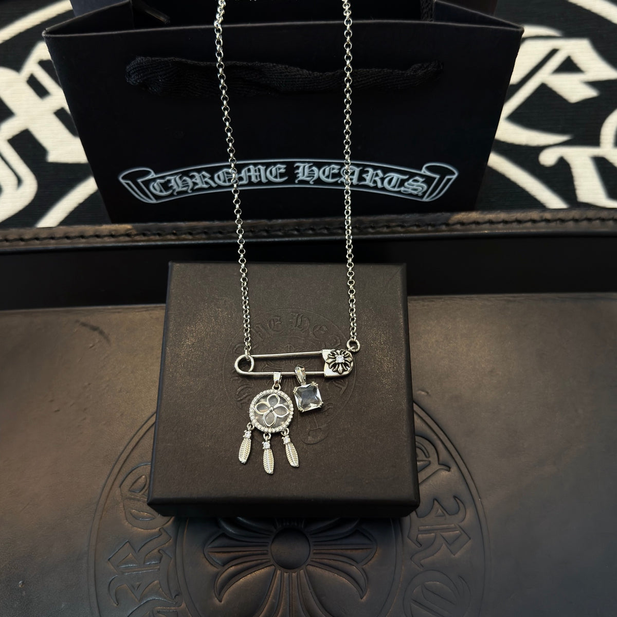 antique cross Necklace for women - alternate angle view 4
