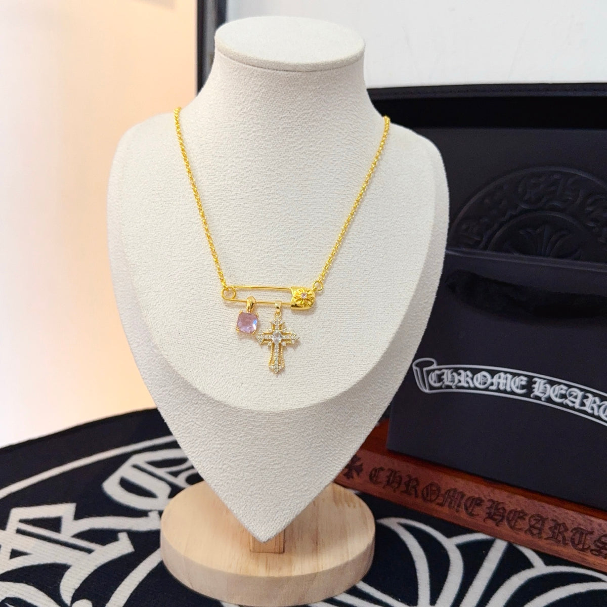 antique cross Necklace for women - product detail view
