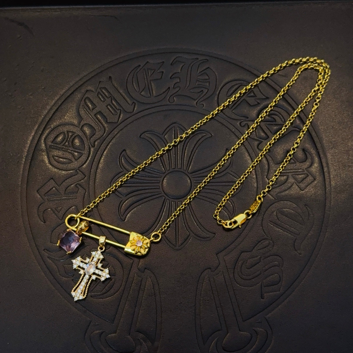 antique cross Necklace for women - alternate angle view 9