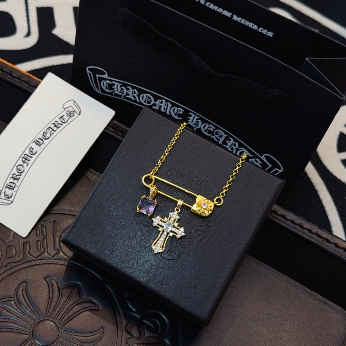 antique cross Necklace for women - alternate angle view 6