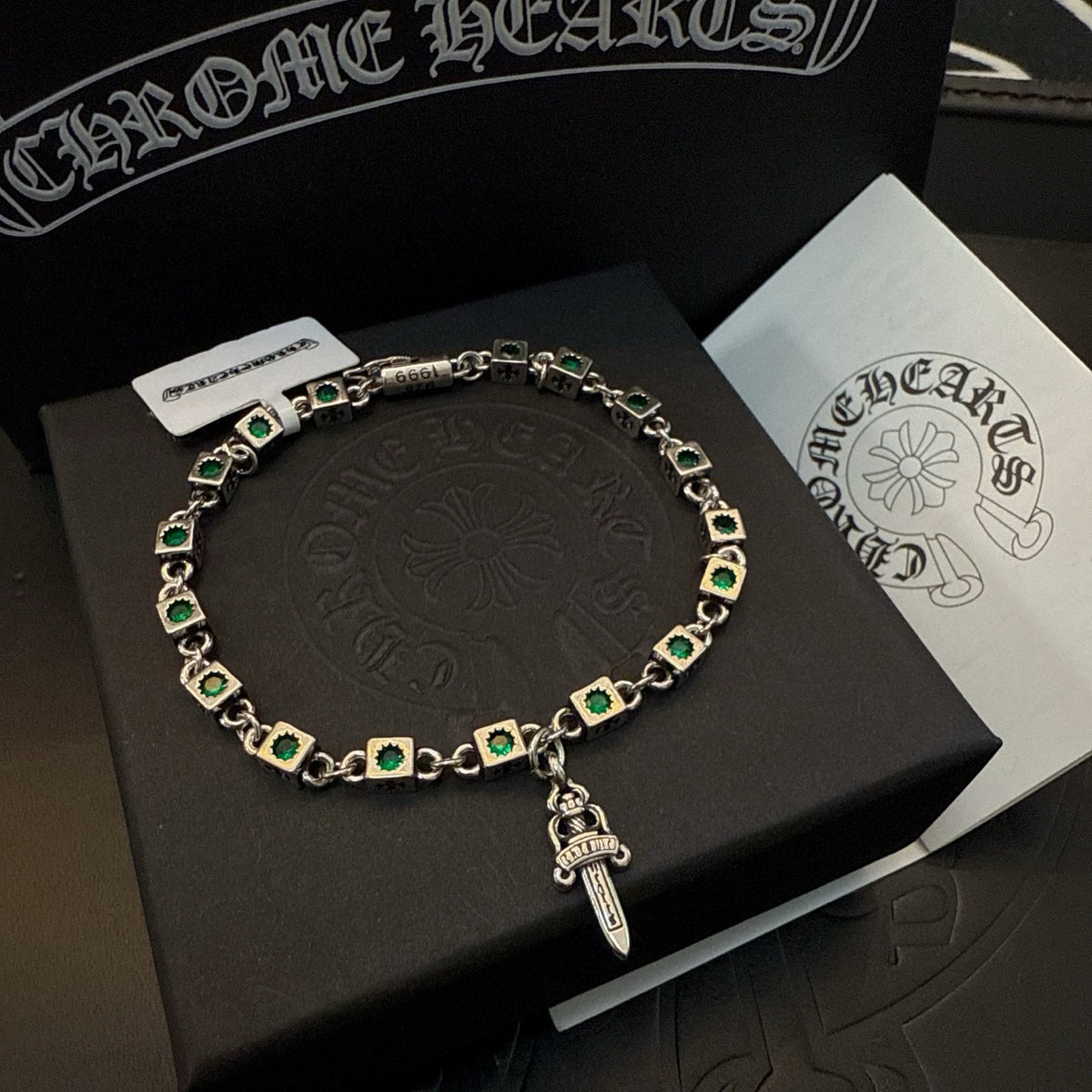 antique crystal cross Bracelet for men - alternate angle view 6