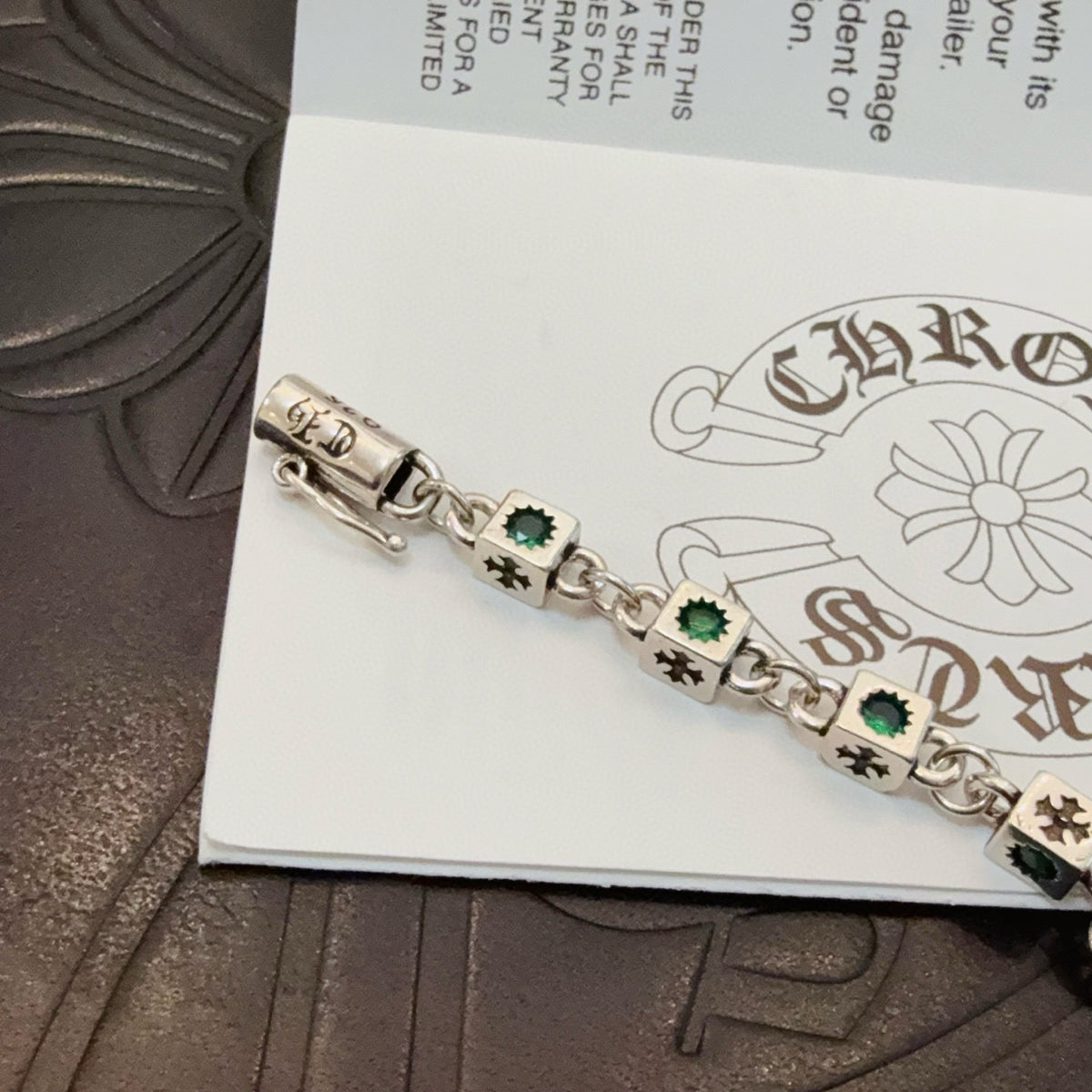 antique crystal cross Bracelet for men - alternate angle view 9