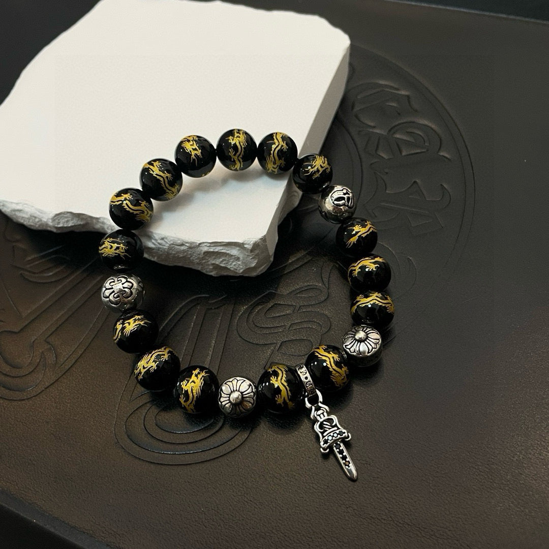 antique agate cross Bracelet for women - alternate angle view 4