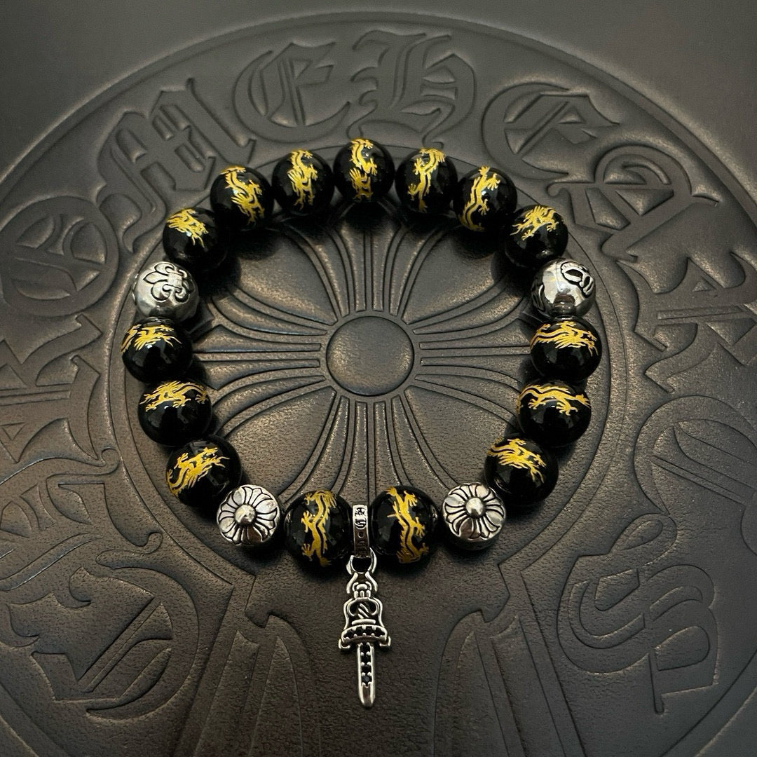 antique agate cross Bracelet for women - product detail view