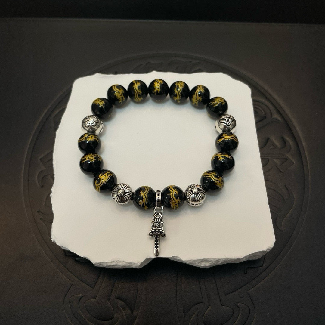 antique agate cross Bracelet for women - alternate angle view 2