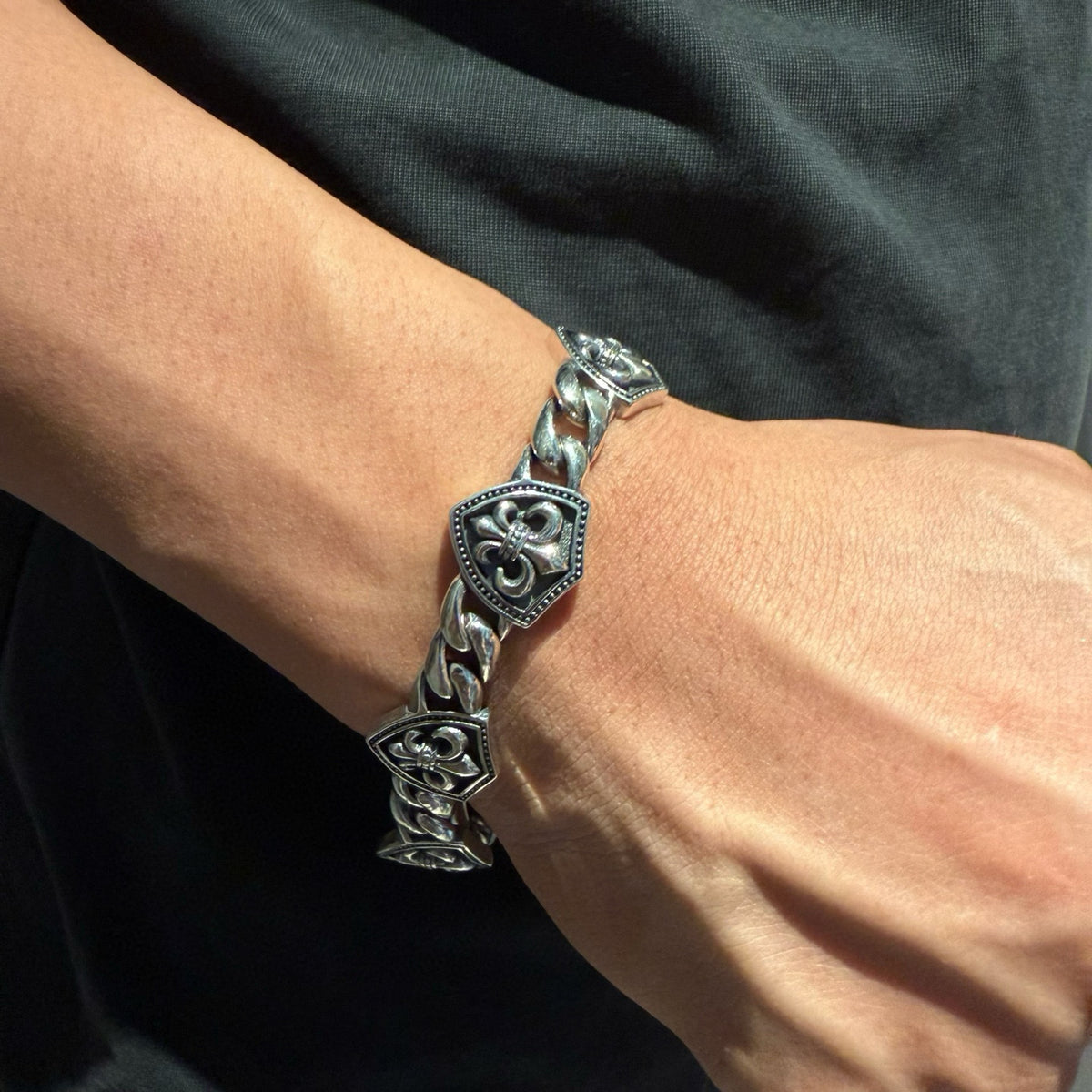 antique cross Bracelet for men - product detail view