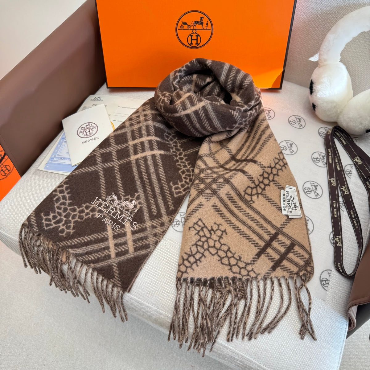 velvet floral Scarf for unisex couple - alternate angle view 6