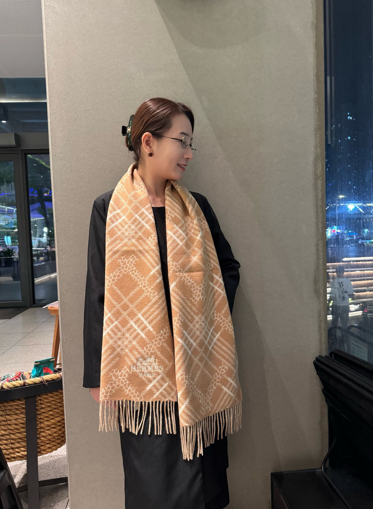 velvet floral Scarf for unisex couple - product detail view