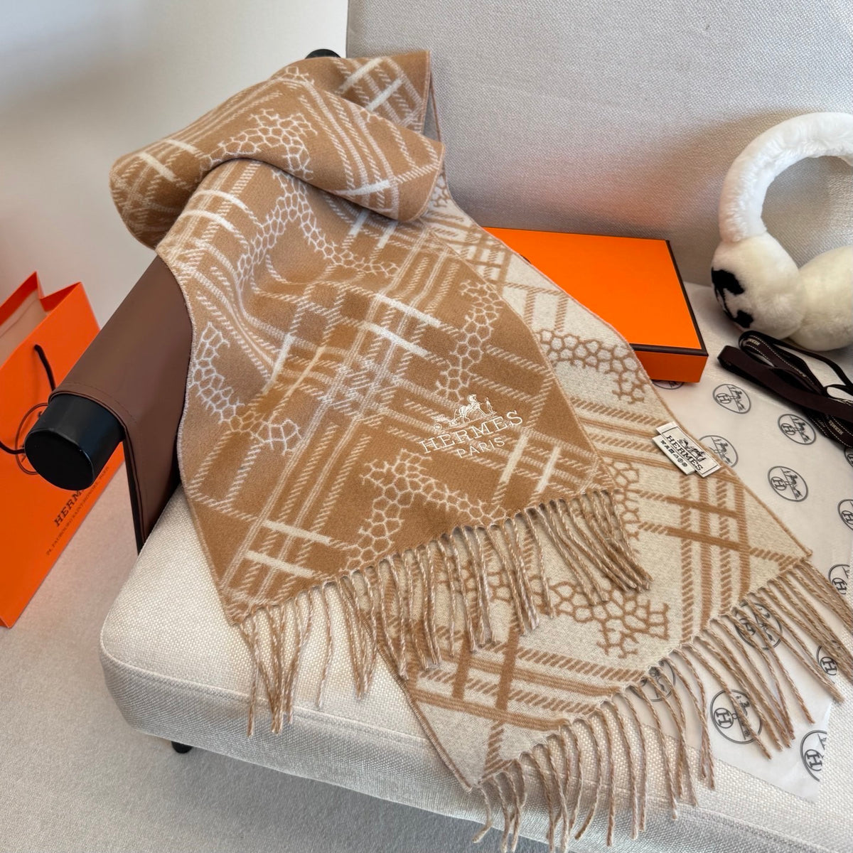 velvet floral Scarf for unisex couple - alternate angle view 5