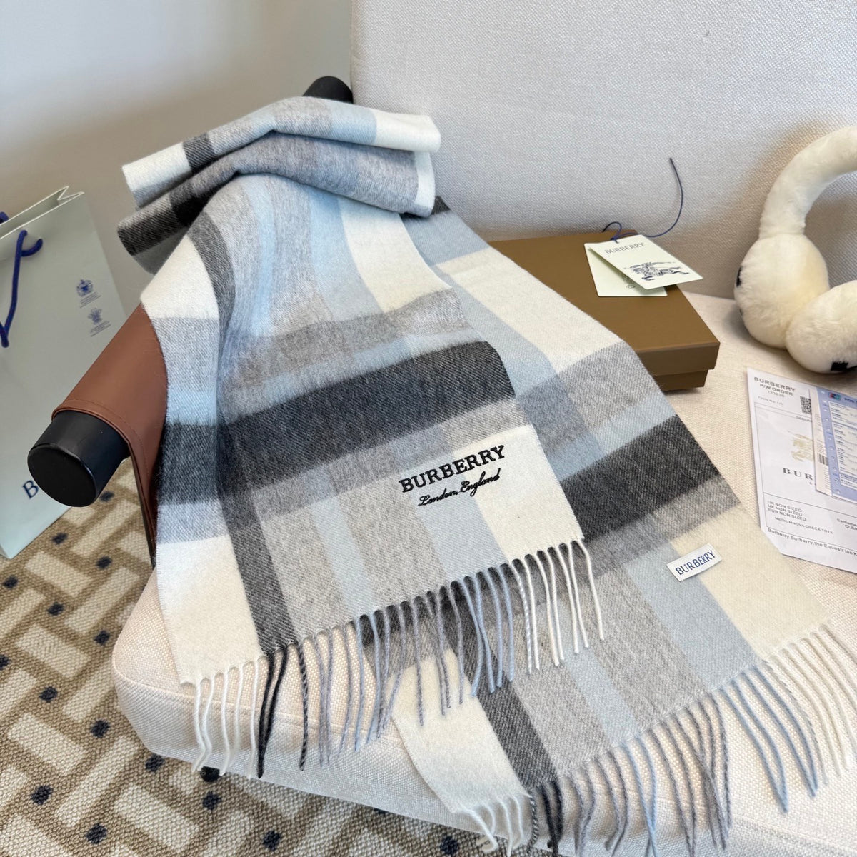 velvet stylish Scarf for unisex couple - alternate angle view 3