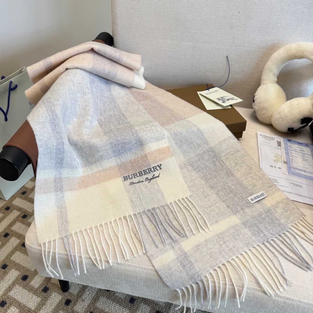 velvet stylish Scarf for unisex couple - alternate angle view 3