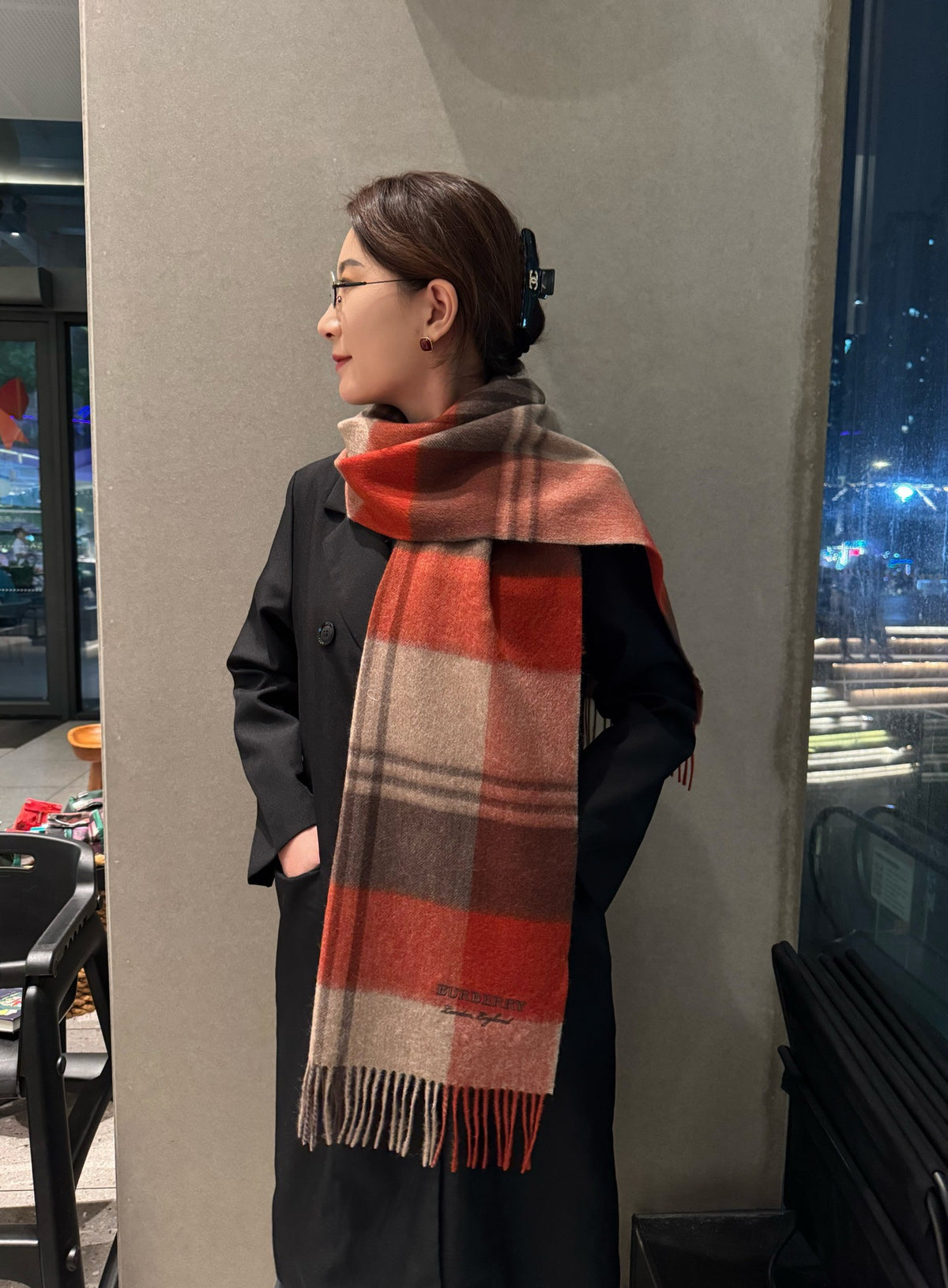 velvet stylish Scarf for unisex couple - alternate angle view 3