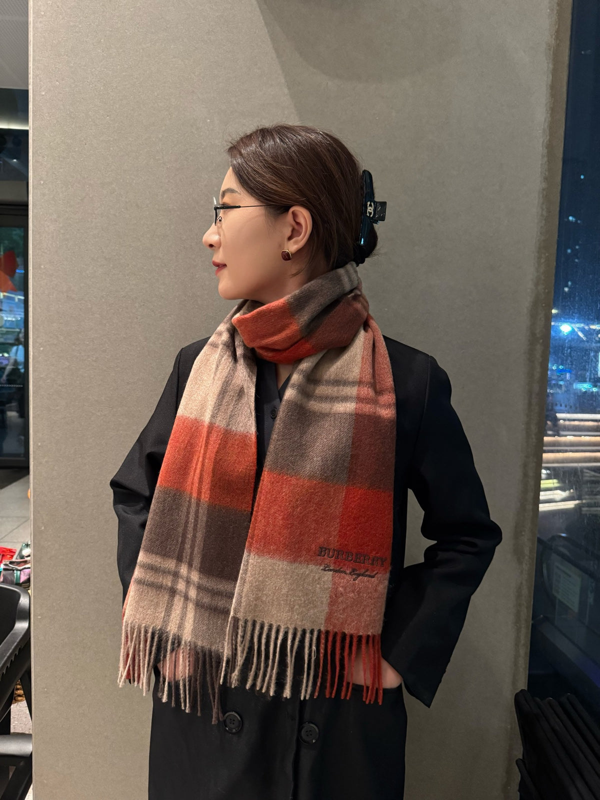 velvet stylish Scarf for unisex couple - alternate angle view 2