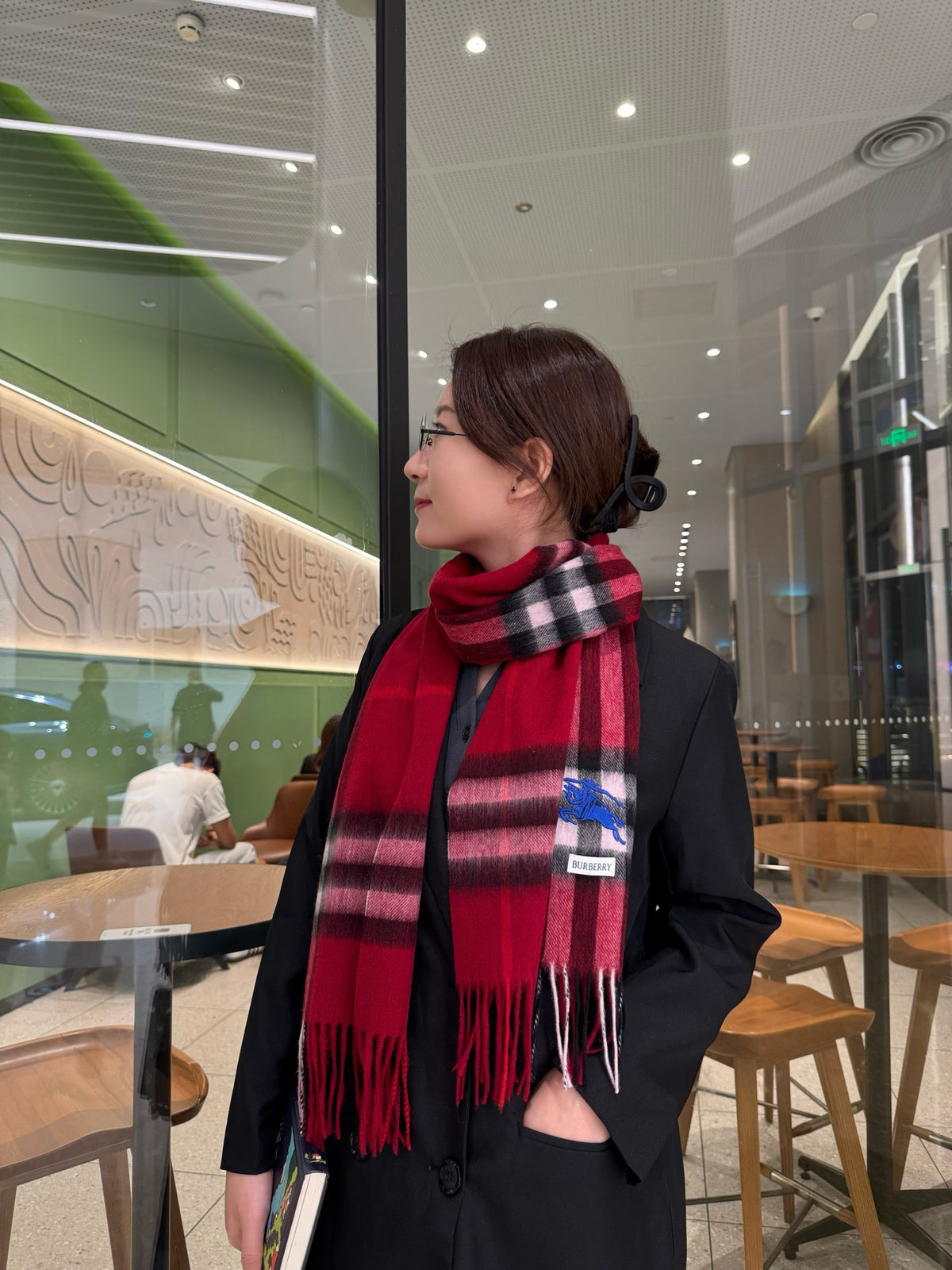multicolor velvet luxury Scarf for women - product detail view