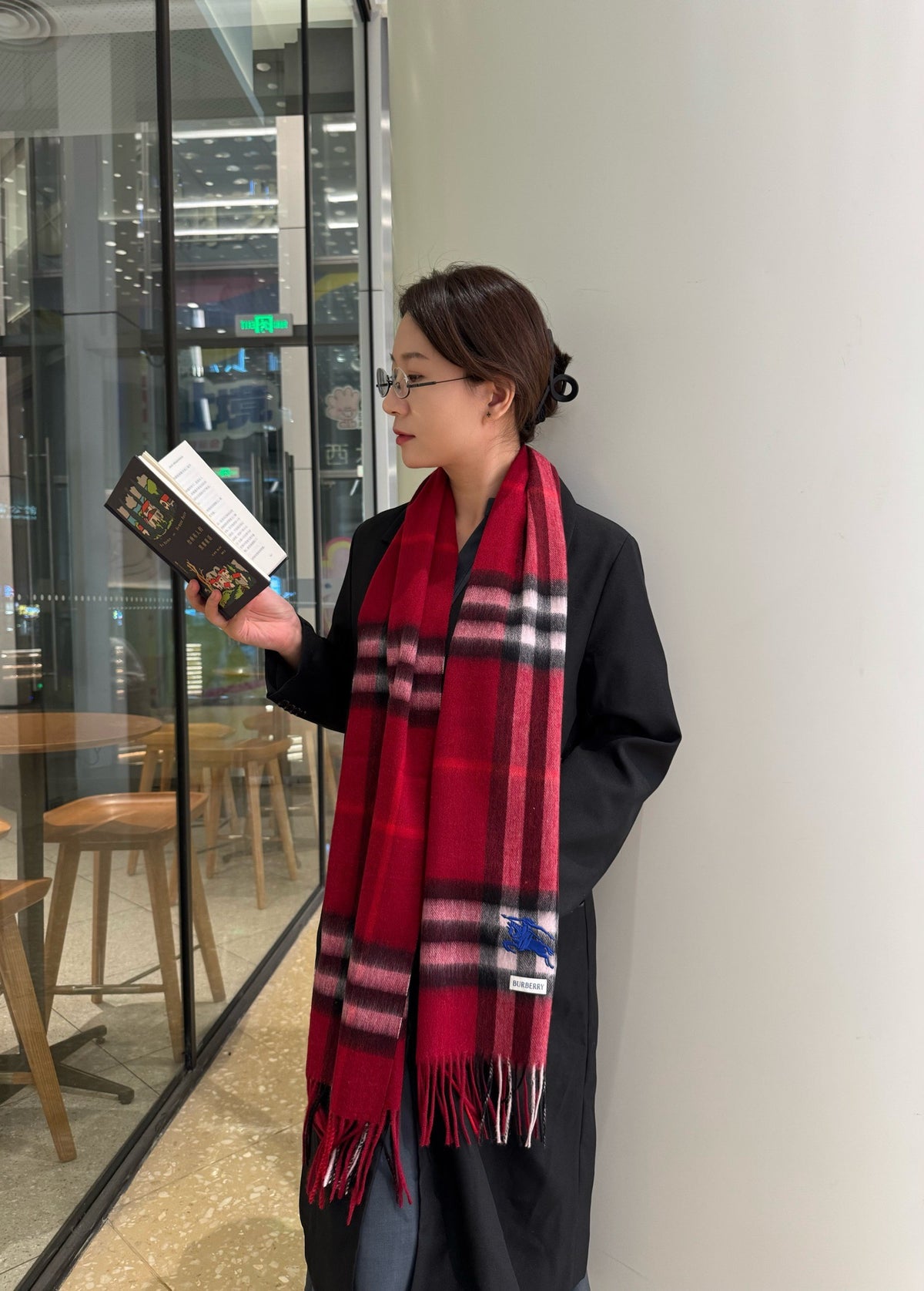 multicolor velvet luxury Scarf for women - alternate angle view 3