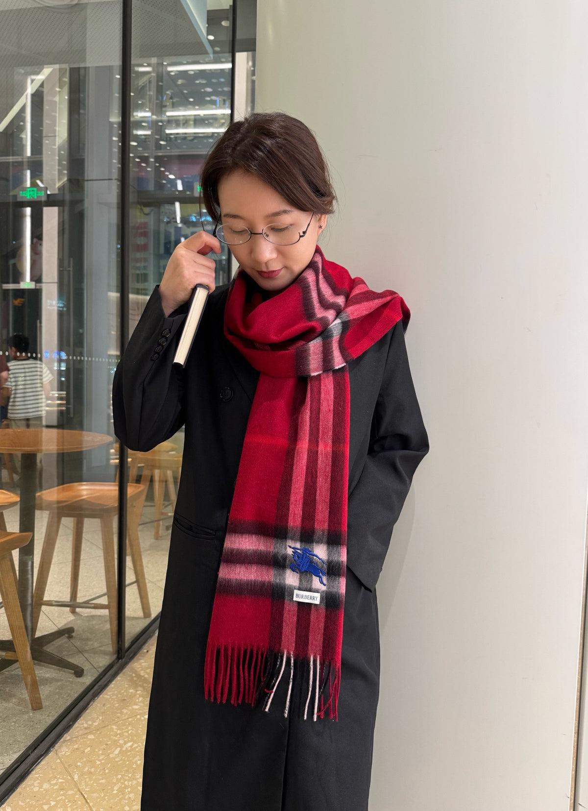 multicolor velvet luxury Scarf for women - alternate angle view 2