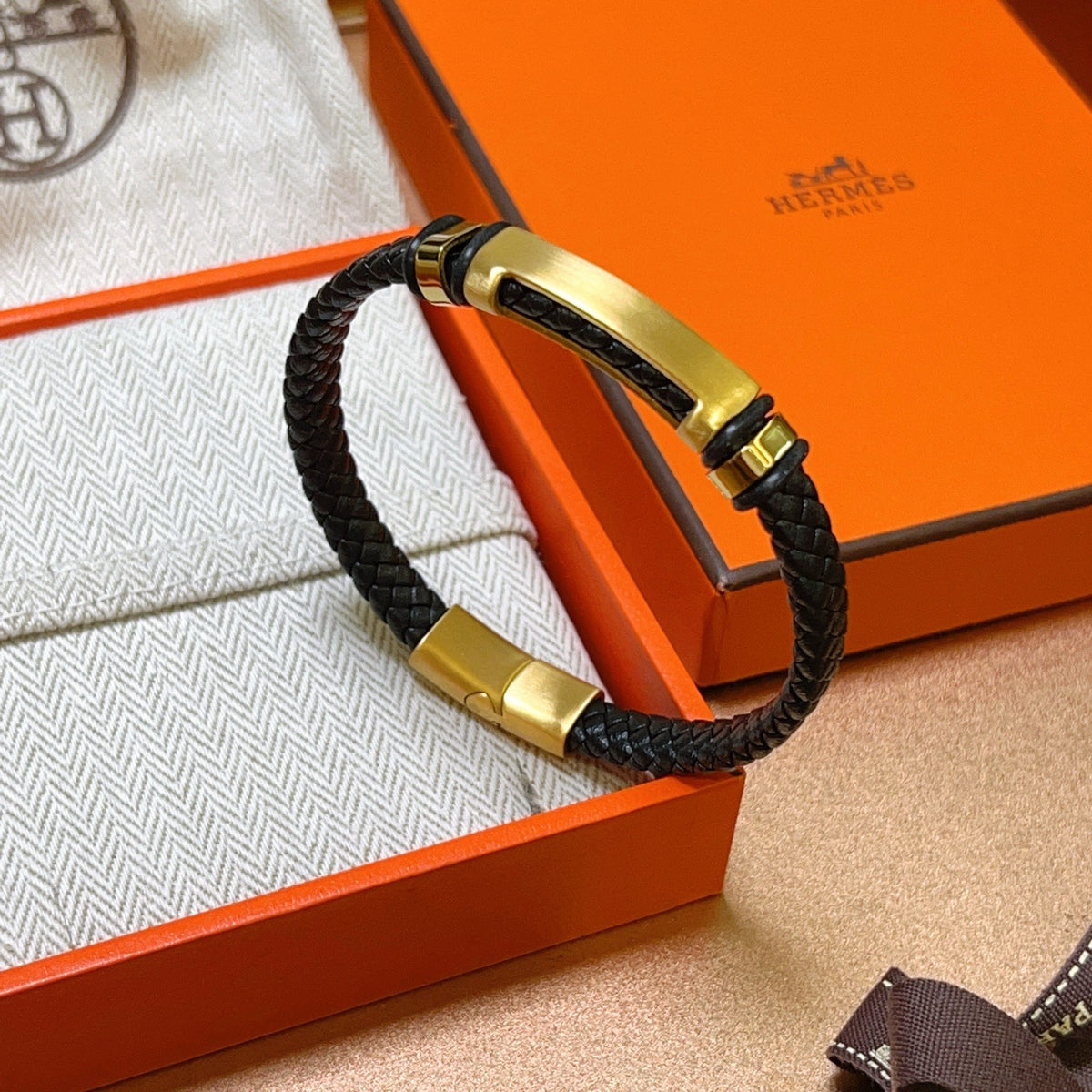 gold luxury Bracelet for men - alternate angle view 6