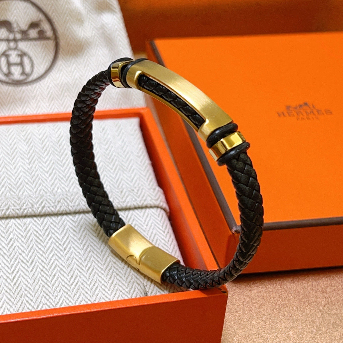 gold luxury Bracelet for men - product detail view