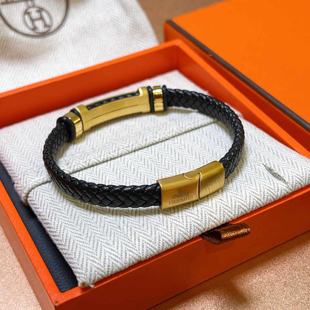 gold luxury Bracelet for men - alternate angle view 2