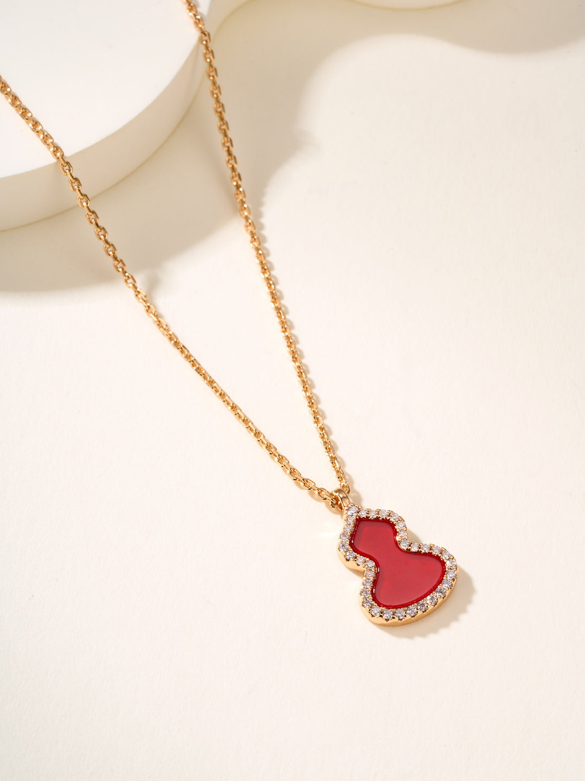 rose gold mother of pearl rose Necklace for women - alternate angle view 6