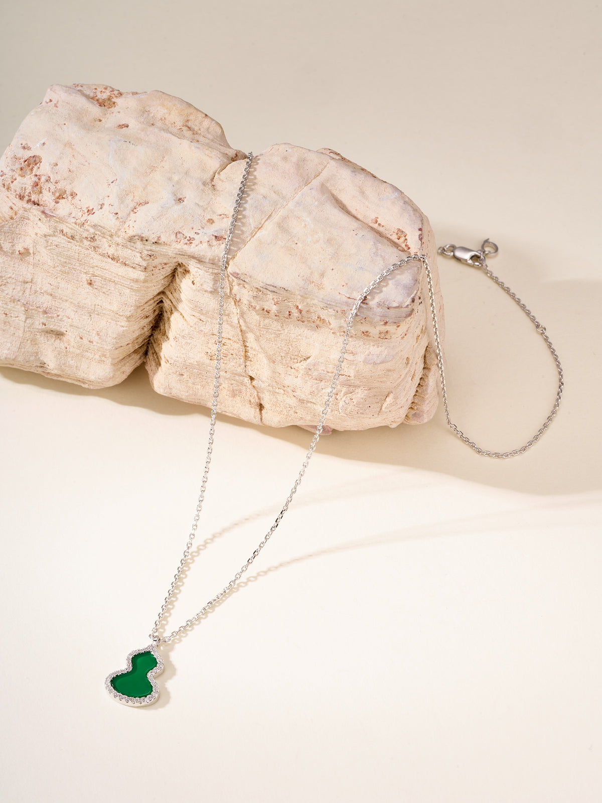 rose gold mother of pearl rose Necklace for women - alternate angle view 8