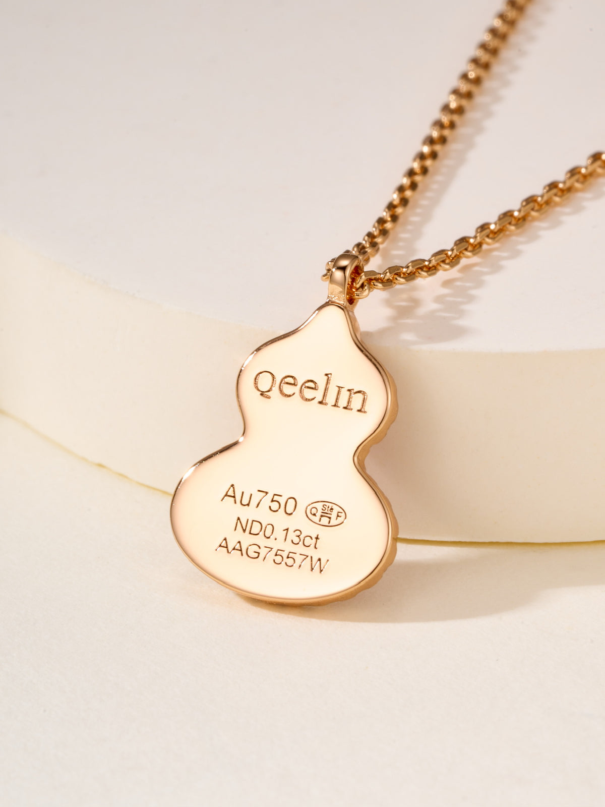 rose gold mother of pearl rose Necklace for women - alternate angle view 11