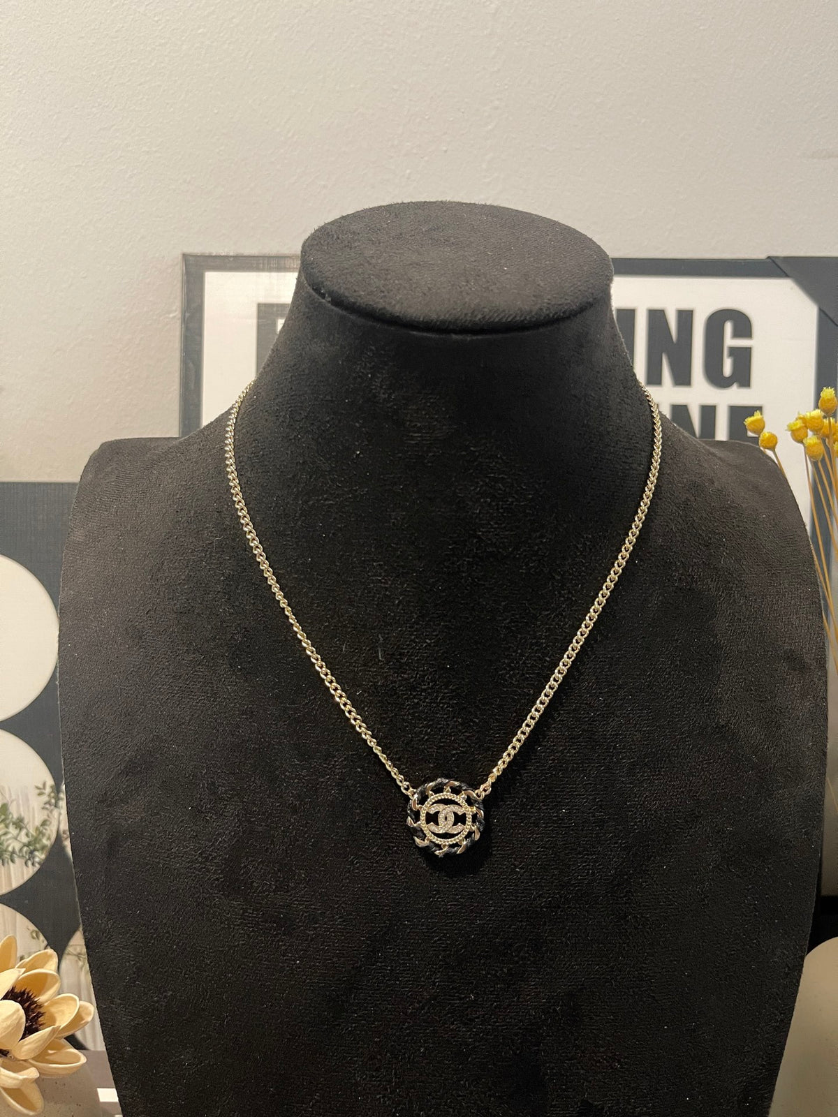 leather hollow Necklace for women - product detail view