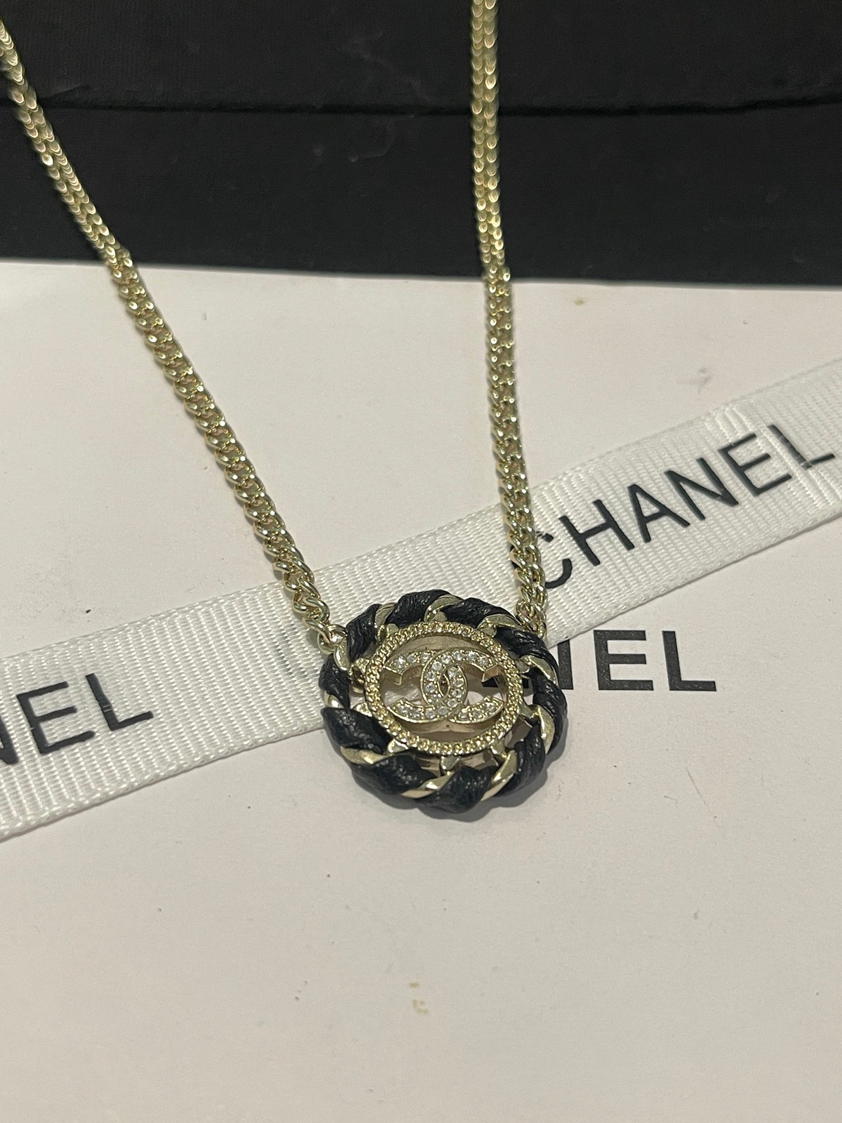 leather hollow Necklace for women - alternate angle view 8