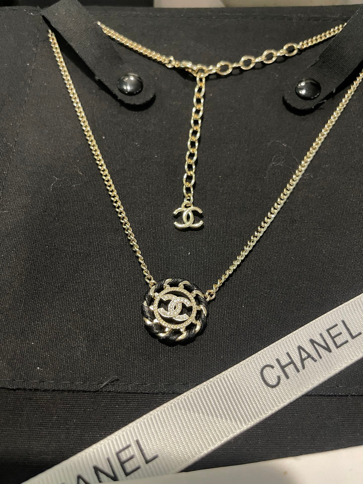leather hollow Necklace for women - alternate angle view 5