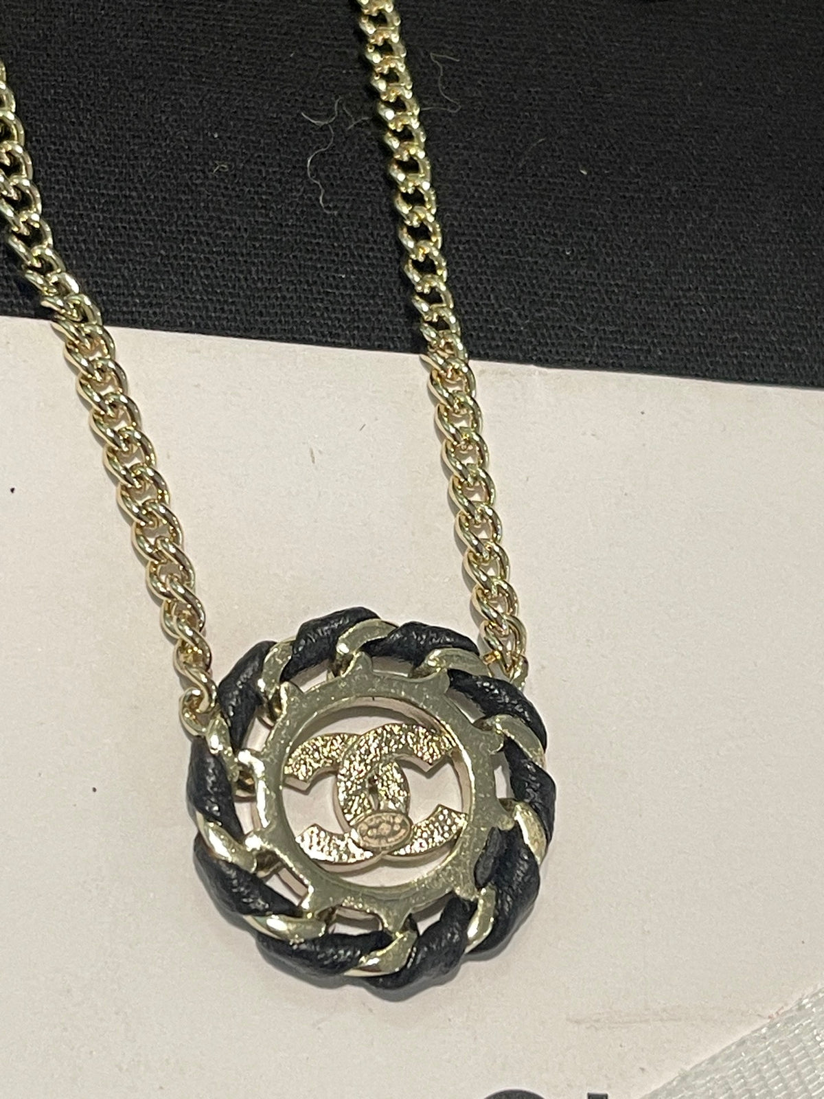 leather hollow Necklace for women - alternate angle view 7