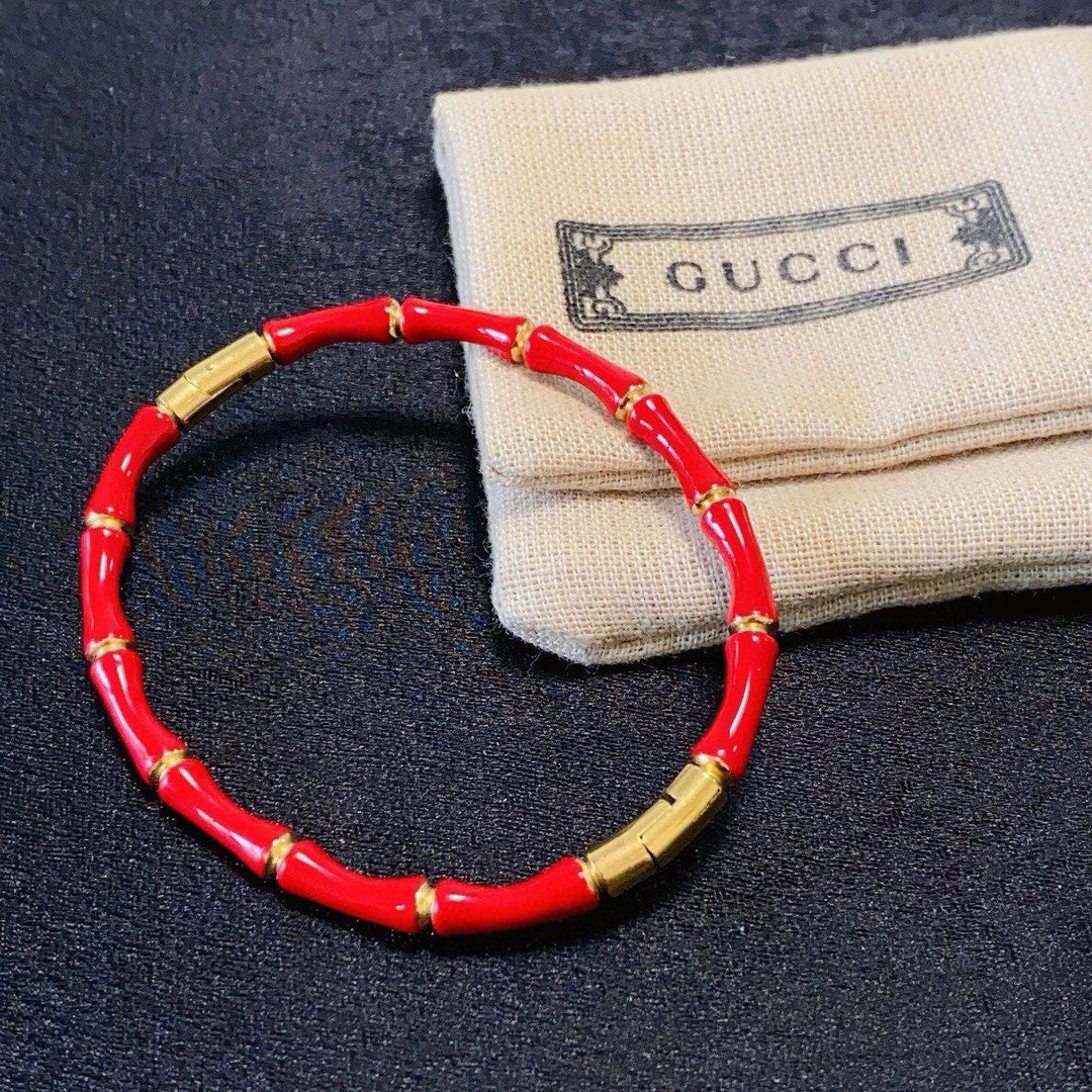 red sterling silver minimalist Bangle for kids - alternate angle view 4