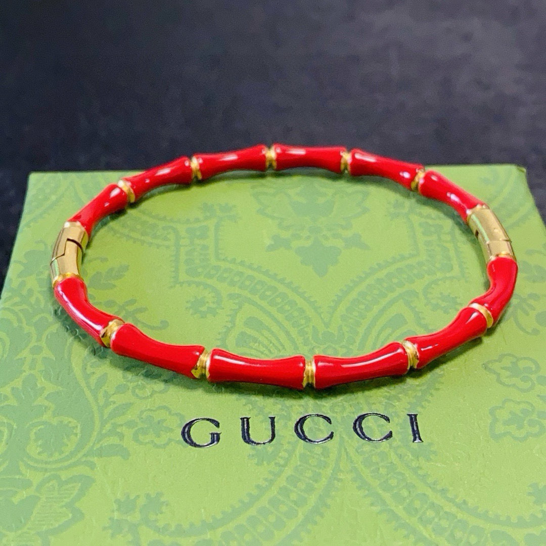 red sterling silver minimalist Bangle for kids - alternate angle view 5