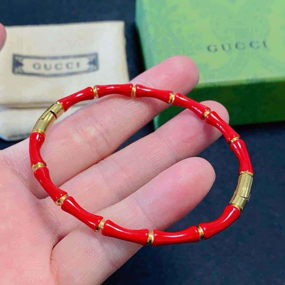 red sterling silver minimalist Bangle for kids - product detail view
