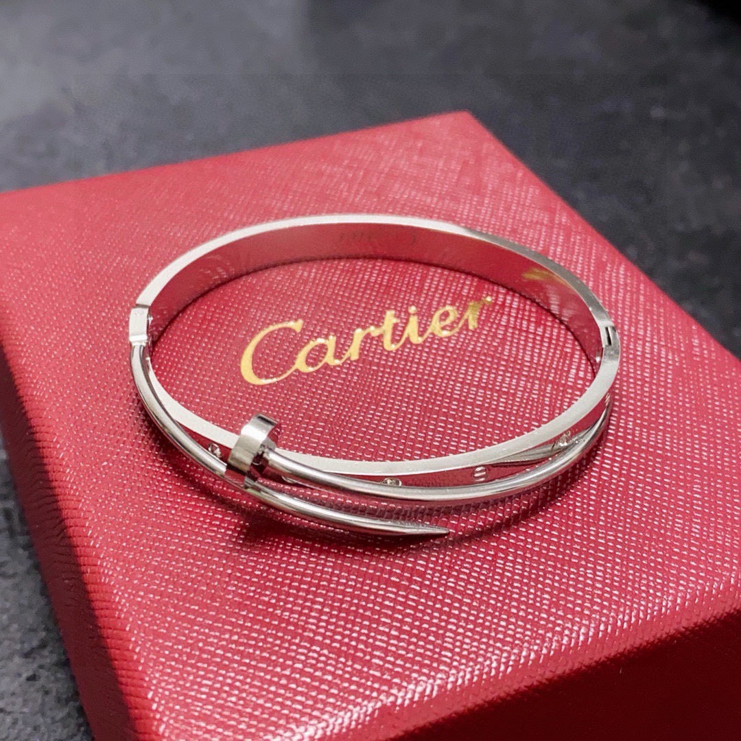 white crystal crystal inlaid Bangle for women - alternate angle view 6