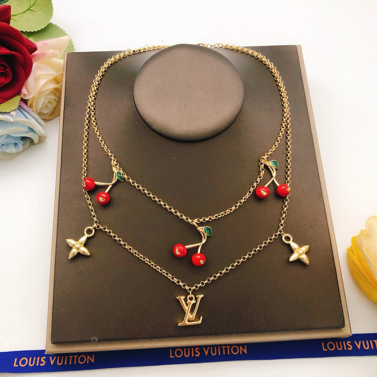 red brass Necklace for women - alternate angle view 5