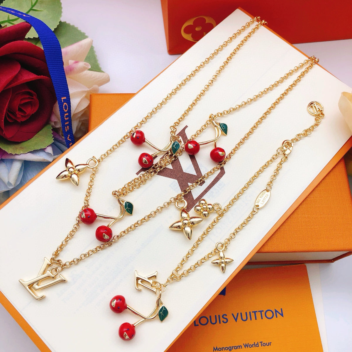 red brass Necklace for women - alternate angle view 7