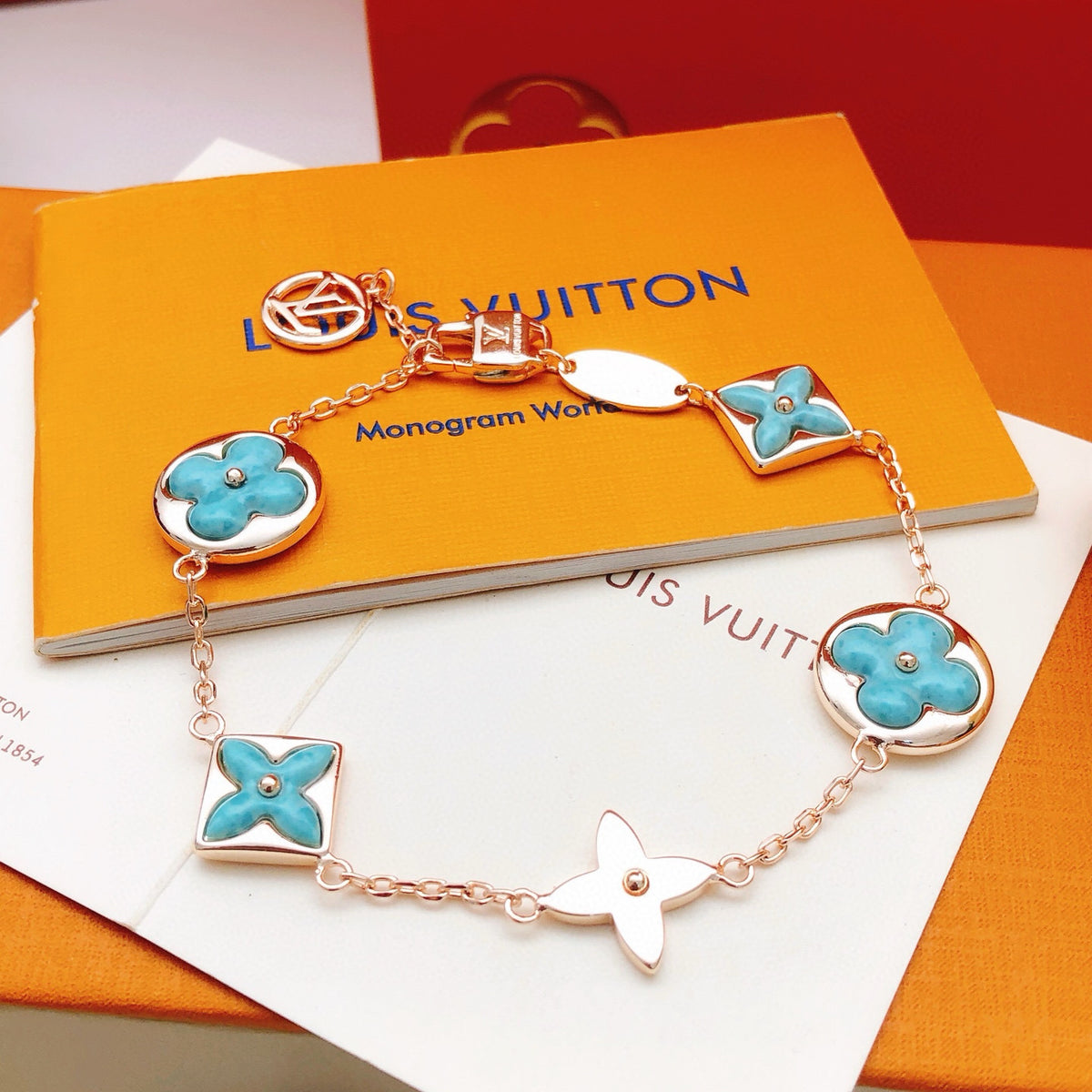 rose gold brass rose Bracelet for women - product detail view