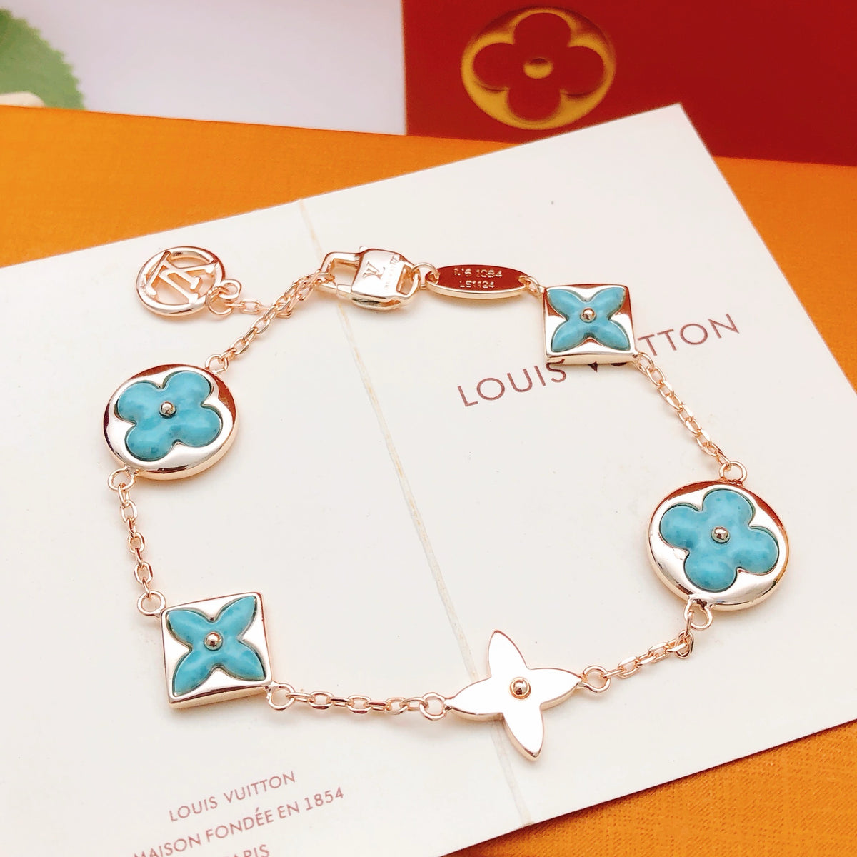 rose gold brass rose Bracelet for women - alternate angle view 6